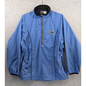 Vintage The North Face Quarter Zip Windbreaker Jacket Women Sz M Blue Reflective
